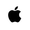 Apple company logo, monochrome apple silhouette